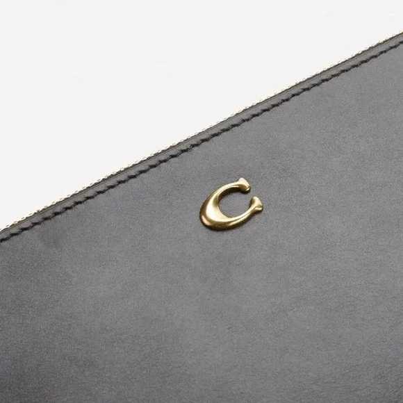 COACH NWT Women's Smooth Leather Double Snap Wallet Black